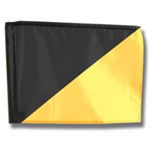 204 - Single Golf Flag - Diagonal Black/Yellow (2 pieces available)